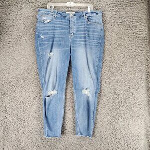 Maurices Jeans Womens 20 Blue Stretch High Rise Button Fly Skinny *GUC*